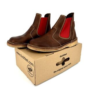 Duckfeet ROSKILDE Chelsea Boots Cocoa/Red EU SIZE 41 (US 8.5) NIB